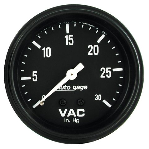 Autometer AutoGage 2-5/8in. / 0-30 IN HG / Mechanical Full Sweep Vacuum Gauge thumbnail 4