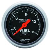 Autometer 2-1/16in 0-15 PSI Mechanical Sport-Comp Fuel Pressure Gauge thumbnail 3