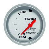 Autometer Marine Silver Ultra-Lite 2-1/16in 0 Down 90 Up Electric Trim Level Gauge thumbnail 3