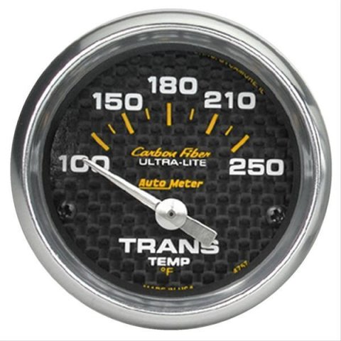 Autometer Carbon Fiber 52mm 100-250 Deg F Electronic Trans Temperature Gauge thumbnail 1