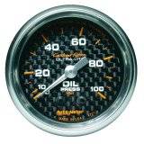 Autometer Carbon Fiber 52mm 100 PSI Mechanical Oil Pressure Gauge thumbnail 3