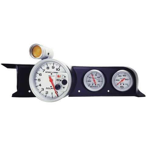 Autometer 87-93 Ford Mustang (Fox Body) Dash Top Triple 5in Pedestal Tach 2-5/8in X2 thumbnail 3
