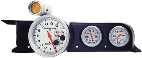 Autometer 87-93 Ford Mustang (Fox Body) Dash Top Triple 5in Pedestal Tach 2-5/8in X2 thumbnail 9