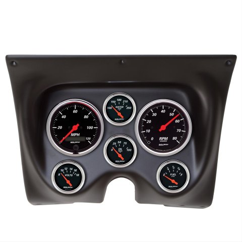 Autometer Designer Black 67-68 Camaro/Firebird Dash Kit 6pc Tach / MPH / Fuel / Oil / WTMP / Volt