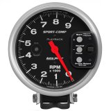 Autometer Sport-Comp 5 inch 9000 RPM Pedestal Mount Tachometer w/ RPM Playback thumbnail 1