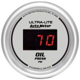 Autometer Ultra-Lite 2-1/16in 100PSI Silver Dial Digital Oil Pressure Gauge w/ Red LED thumbnail 2