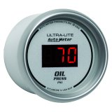 Autometer Ultra-Lite 2-1/16in 100PSI Silver Dial Digital Oil Pressure Gauge w/ Red LED thumbnail 7