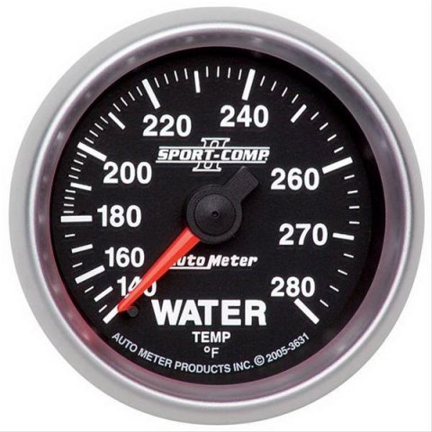 Autometer Sport-Comp II 2-1/16in 140-280 Deg Mechanical Water Temp Gauge - Black