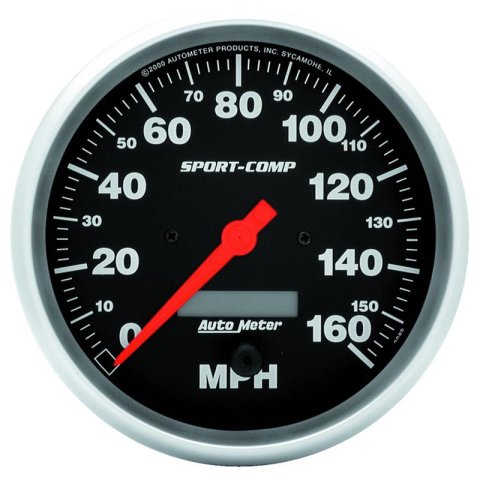 Autometer Sport-Comp 5 inch 160 MPH Electronic Speedometer Gauge w/LCD Odometer thumbnail 3