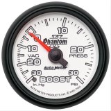 Autometer Phantom II 52.4mm Mechanical Vacuum / Boost Gauge 30 In. HG/30 PSI thumbnail 1