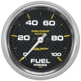 Autometer Marine Carbon Fiber 2-5/8in 100 PSI Digital Stepper Motor Fuel Pressure Gauge thumbnail 2