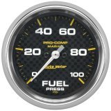 Autometer Marine Carbon Fiber 2-5/8in 100 PSI Digital Stepper Motor Fuel Pressure Gauge thumbnail 3