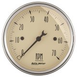 Autometer 3-1/8in Antique Beige In-Dash 7K RPM Tachometer Gauge thumbnail 2