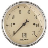 Autometer 3-1/8in Antique Beige In-Dash 7K RPM Tachometer Gauge thumbnail 3