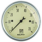 Autometer 3-1/8in Antique Beige In-Dash 7K RPM Tachometer Gauge thumbnail 4