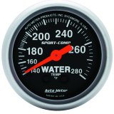Autometer 2-1/16in 140-280 Degree F Mechanical Water Temp Sport-Comp Gauge thumbnail 3