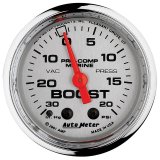 Autometer Marine Chrome Ultra-Lite 2-1/16in 0-30 HG / 0-20 PSI Vacuum / Boost Gauge thumbnail 6