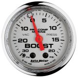 Autometer Marine Chrome Ultra-Lite 2-1/16in 0-30 HG / 0-20 PSI Vacuum / Boost Gauge thumbnail 8