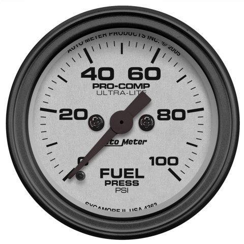 Autometer Ultra-Lite 52mm 0-100 PSI Electronic Fuel Pressure Gauge