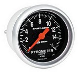 Autometer Sport-Comp 52mm 0-1600 Deg F Electronic EGT Gauge Kit thumbnail 8