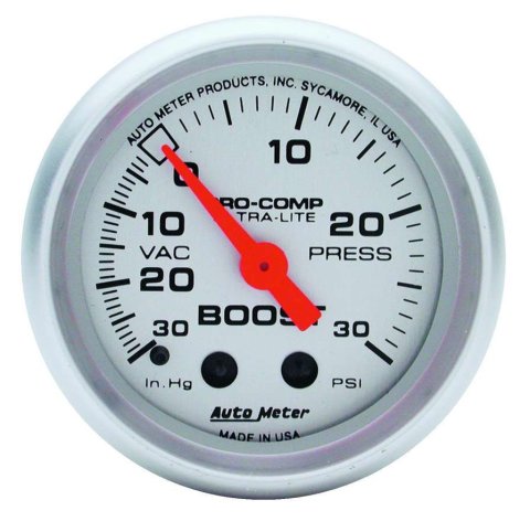 Autometer Ultra-Lite 66.7mm Short Sweep Electronic 30 IN Hg / 30 PSI Vacuum/Boost Gauge thumbnail 8