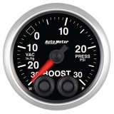 Autometer Elite 52mm 30 In Hg/30 PSI Vacuum/Boost Peak and Warn Gauge w/ Electronic Control thumbnail 1