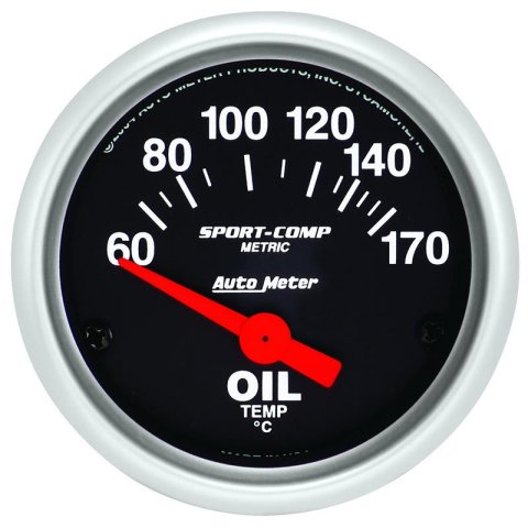 Autometer Sport-Comp 52mm 60-170 Degree Short Sweep Electronic Oil Temperature Gauge thumbnail 3