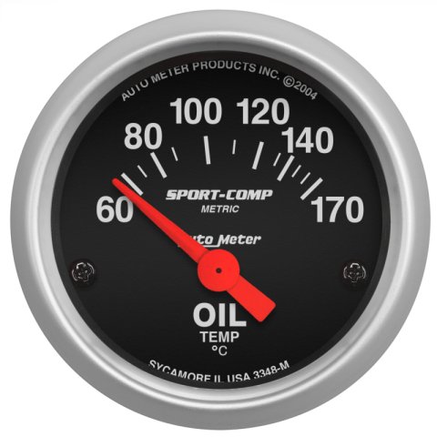 Autometer Sport-Comp 52mm 60-170 Degree Short Sweep Electronic Oil Temperature Gauge thumbnail 5
