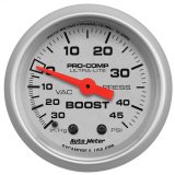 Autometer Ultra-Lite 52mm 30 IN HG/45 PSI Mechanical Boost/Vacuum Gauge thumbnail 4