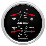 Autometer Designer Black 5in Quad Gauge - Fuel Level / Oil Pressure / Water Temperature / Voltmeter thumbnail 2