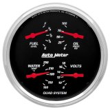 Autometer Designer Black 5in Quad Gauge - Fuel Level / Oil Pressure / Water Temperature / Voltmeter thumbnail 3