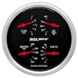 Autometer Designer Black 5in Quad Gauge - Fuel Level / Oil Pressure / Water Temperature / Voltmeter thumbnail 4