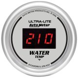 Autometer Ultra-Lite 2-1/16in 340 Deg F Silver Dial Digital w/ Red LED Water Temperature Gauge thumbnail 2