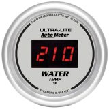 Autometer Ultra-Lite 2-1/16in 340 Deg F Silver Dial Digital w/ Red LED Water Temperature Gauge thumbnail 3
