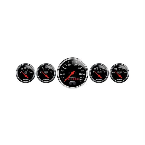 Autometer Designer Black Dash Kit 5pc MPH / Fuel / Oil / WTMP / Volt
