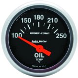 Autometer Sport-Comp 52mm SSE 100-250F Oil Temperature Gauge thumbnail 2
