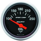 Autometer Sport-Comp 52mm SSE 100-250F Oil Temperature Gauge thumbnail 3