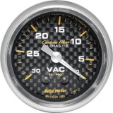 Autometer 2-1/16in Vacuum Gauge Carbon Fiber Mechanical 30Hg thumbnail 1