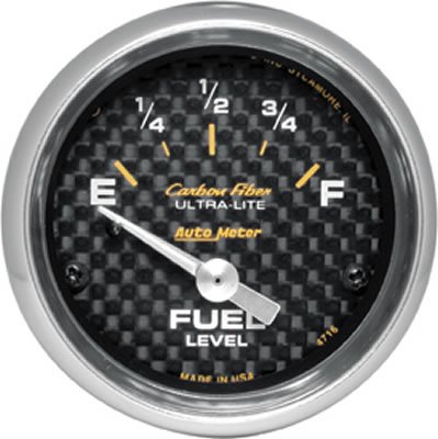 Autometer Carbon Fiber 52mm 240 Empty-33 Full Electronic Fuel Level Gauge thumbnail 1