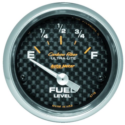 Autometer Carbon Fiber 52mm 240 Empty-33 Full Electronic Fuel Level Gauge thumbnail 4
