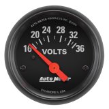 Autometer Z-Series 2-1/16in 16-36 Volts Electric Voltmeter Gauge thumbnail 1