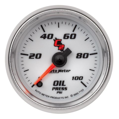 Autometer C2 52mm 100 PSI Electronic Oil Pressure Gauge thumbnail 1