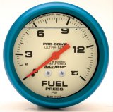 Autometer Ultra-Nite 2-5/8in 15psi Mechanical Glow In The Dark Fuel Pressure Gauge thumbnail 1