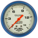 Autometer Ultra-Nite 2-5/8in 15psi Mechanical Glow In The Dark Fuel Pressure Gauge thumbnail 2