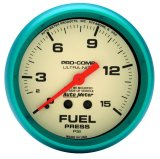 Autometer Ultra-Nite 2-5/8in 15psi Mechanical Glow In The Dark Fuel Pressure Gauge thumbnail 3