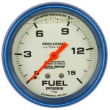 Autometer Ultra-Nite 2-5/8in 15psi Mechanical Glow In The Dark Fuel Pressure Gauge thumbnail 4