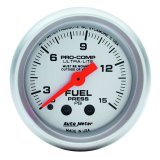 Autometer Ultra-Lite 2-1/16in 0-15 PSI Mechanical Fuel-Pressure Gauge w/ Isolator thumbnail 2