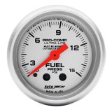 Autometer Ultra-Lite 2-1/16in 0-15 PSI Mechanical Fuel-Pressure Gauge w/ Isolator thumbnail 3