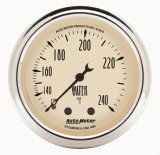 Autometer 2-1/16 inch Mechanical Antique Beige Water Temp Gauge 120-240 Deg F thumbnail 1