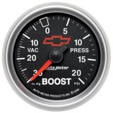 Autometer GM Bowtie Black 2-1/16in Boost/Vacuum 30in HG - 20 PSI Mechanical thumbnail 3